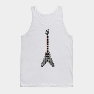 Tiled Pixel Silver King Flying V Guitar Upright Tank Top